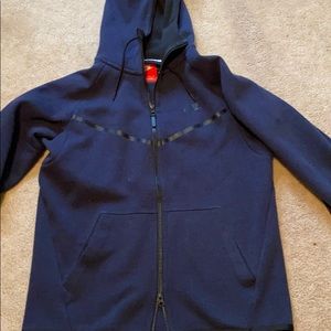 Nike Navy Hooded Zip-up Sweatshirt